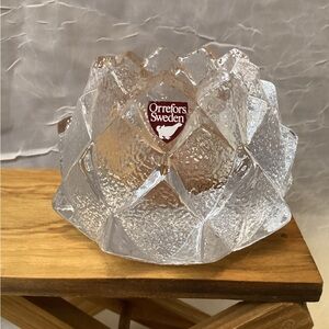 Votive Candle Holder Orrefors Nimbus Firefly Crystal Glass Artichoke Design